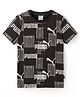PUMA Cotton Knit Half Sleeves Logo Print T-Shirt - Black