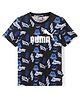 PUMA Cotton Knit Half Sleeves Logo Print T-Shirt - Black