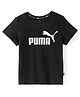 PUMA Cotton Knit Half Sleeves Solid One Piece Dress - Black