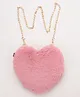 Pine Kids Heart Shape Sling Bag With Metal Shoulder Chain - Pink