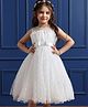Mark & Mia Sleeveless Party Frock With Polka Dot Print - White