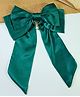 Kamule Satin Double Bow Embellished Hair Clip - Bottle Green