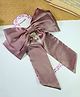Kamule Satin Double Bow Embellished Hair Clip - Metallic Pink