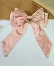 Kamule Satin Double Bow Embellished Hair Clip - Peach