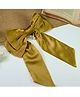 Kamule Satin Double Bow Embellished Hair Clip - Golden & Mud Yellow