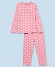 Mackly Cotton Knitted Full Sleeves Unicorn Printed Coordinating Night Suit - Coral