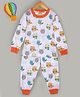 Hugsntugs Cotton Jersey Knitted Full Sleeves Owl Printed Coordinating Tee & Pajama Set - White