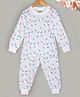 Hugsntugs Cotton Jersey Knitted Full Sleeves Pineapple Printed Coordinating Tee & Pajama Set - White