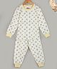 Hugsntugs Cotton Jersey Knitted Full Sleeves Sheep Printed Coordinating Tee & Pajama Set - Lemon Yellow