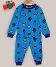 Hugsntugs Cotton Jersey Knitted Full Sleeves Robots Printed Coordinating Tee & Pajama Set - Blue