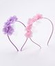 Babyhug Free Size Hairbands With Floral Applique Pack of 2 - Purple & Pink
