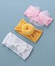 Babyhug Free Size Headbands With Bow Applique Pack of 3 - Pink White & Yellow