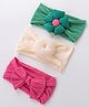 Babyhug  Headbands  with Bow Applique Pack of 3 - Multicolor