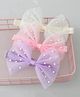 Babyhug Free Size Headbands With Pearls & Bow Applique Pack of 3 - Pink White & Purple