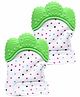 DOMENICO Silicone Teether Mitten Glove - Green pack of 2