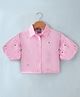 Little Kangaroos Half Sleeves Shirt Styled Top with Flower Embroidery - Baby Pink
