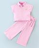 Little Kangaroos Cotton Woven Sleeveless Top & Palazzo Solid Colour - Pink