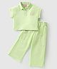 Little Kangaroos Cotton Woven Sleeveless Top & Palazzo Solid Colour - Green