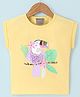 Little Kangaroos  Cotton Knit Sleeveless T-Shirt with Toucan Print & Applique - Yellow