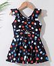 Pine Kids Sleeveless  Frock Swimsuit with Polka Dots Print - Black