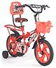 Baby Fusion 90 % Assembled Kids 14 inch Bicycle with Storage Basket and Training Wheels for Boys & Girls - Red(Accessories Colors & Design May Vary)