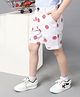 One Friday 100% Cotton Marvel Featuring Captain America Shield Printed Shorts - White