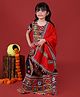 Banjara India Half Sleeves Kutch Work Embroidered Lehenga Choli & Dupatta Set - Black