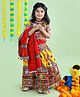 Banjara India Half Sleeves Kutch Work Embroidered Lehenga Choli & Dupatta Set - Yellow