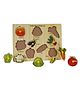 Wooden Vegetables Puzzle, Knob and Peg Puzzle, Learning & Educational Toys for Babies & Kids Multicolour - 9 Pieces
