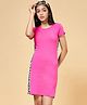 Coolsters by Pantaloons Half Sleeves Side Tape Embellished Cotton Dress - Pink