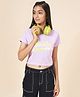 Coolsters by Pantaloons Half Sleeves Malubu Bay Text Printed Tee - Lilac