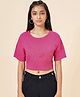 Coolsters by Pantaloons Half Sleeves Vibes Text Printed Top - Pink