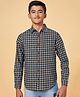 Coolsters by Pantaloons Full Sleeves Checked Cotton Shirt - Navy Blue