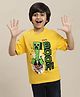 Kidsville Minecraft Featuring Half Sleeves Slug Printed Tee - Yellow