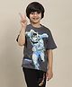 Kidsville DC Comics Featuring Half Sleeves Batman Printed Tee - Charcoal Grey
