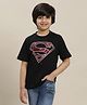 Kidsville DC Comics Featuring Half Sleeves Superman Printed Tee - Black