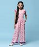 BIBA Sleeveless Floral  Printed Cotton Jumpsuit -  Pink
