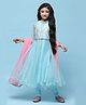 BIBA Sleeveless Floral Shimmer Embroidered & Gota Lace Embellished Anarkali Suit Set - Blue