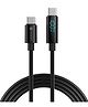 Portronics POR-2051 Konnect View 100W Type C to Type C Cable with LED Display with 5A Max Output Fast Data Sync 1.2M Length Tangle Resistance supports Laptop Charging-Black