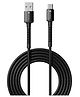 Portronics POR-2137 Konnect X USB to Type C Cable with 3A Output Fast Charging and Data Transfer Nylon Braided Aluminium Alloy Shell 1M Length compatible with Type C Smartphones-Black