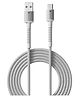 PortronicsPOR-2138  Konnect X USB to Type C Cable with 3A Output Fast Charging and Data Transfer Nylon Braided Aluminium Alloy Shell 1M Length compatible with Type C Smartphones-White
