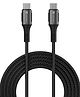 Portronics POR-2049 Konnect 240C 240W Futuristic Unbreakable Nylon Braided Type C to Type C Fast Charging Cable 2M Long Supports Laptop and All Type C Smartphones and Devices-Black