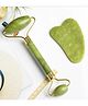Trendzie Skin Care Professional Facial Massage Jade Roller with Guasha for Face & Neck Massage Tool (Assorted Color)