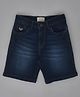 YOUMAA 100% Cotton Light Washed Denim Shorts - Dark Blue