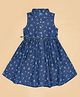 YU by Pantaloons Sleeveless Leaves Printed Dress - Medium Blue