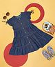 YU by Pantaloons Cap Sleeves Solid Dress - Medium Blue