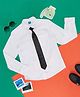 YU by Pantaloons Full Sleeves Solid Shirt With Tie - Off White