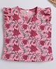The Magic Wand Cap Frill Sleeves Floral Printed Cotton Top -      Pink