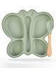 Bembika Baby Feeding Essential Baby Dinner Set Silicone Tableware Set for Baby Butterfly Design  Pack Of 2 - Olive