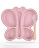 Bembika Baby Feeding Essential Baby Dinner Set Silicone Tableware Set for Baby Butterfly Design Pack Of 2 - Pink